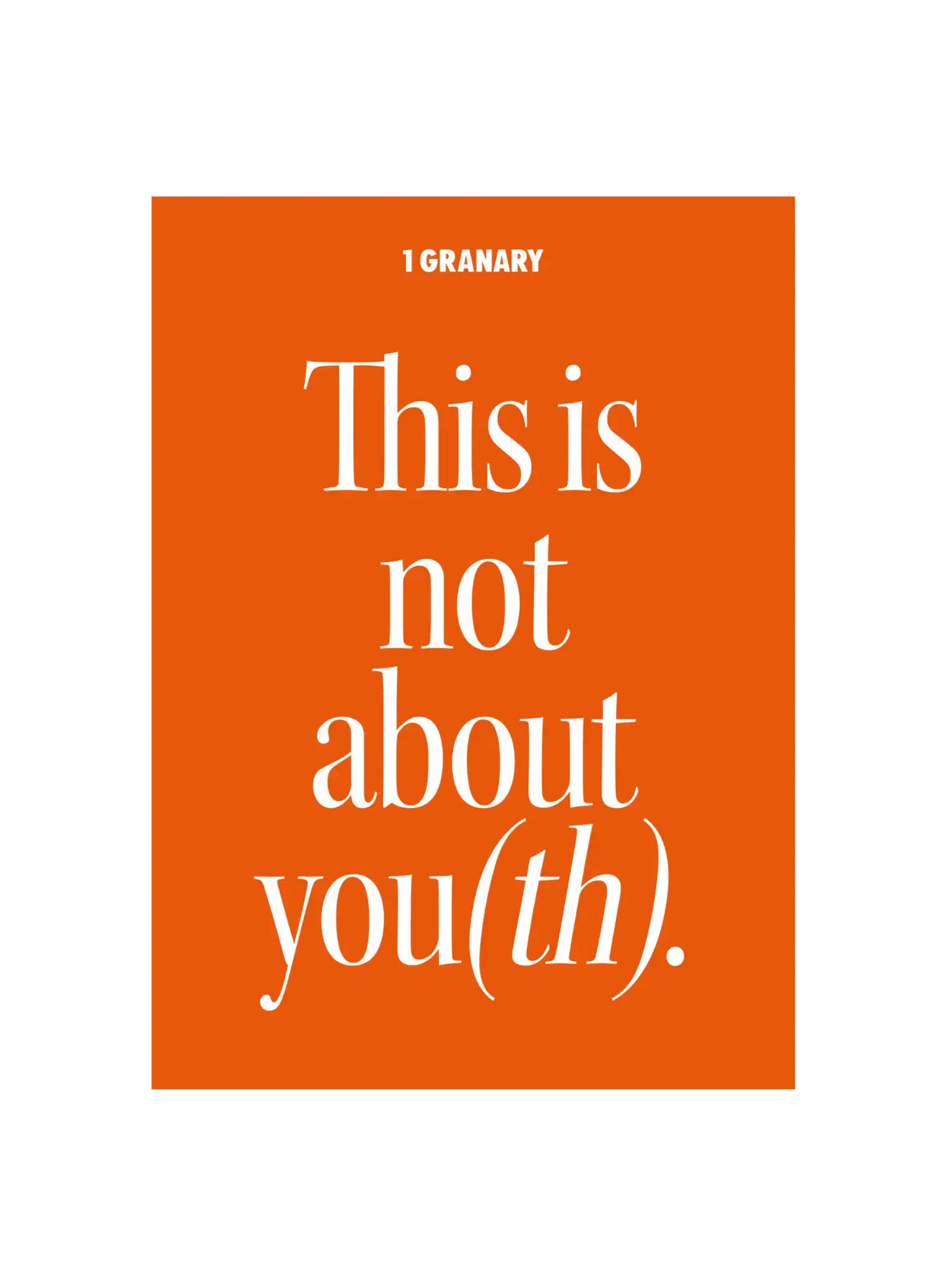 THIS IS NOT ABOUT YOU(TH).